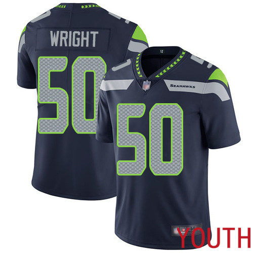 Seattle Seahawks Limited Navy Blue Youth K.J. Wright Home Jersey NFL Football #50 Vapor Untouchable->youth nfl jersey->Youth Jersey
